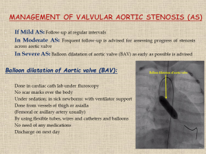 Management of Valvular Aortic Stenosis (AS)